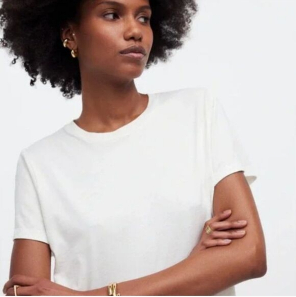 Madewell Softfade Cotton Boxy-Crop Tee NG580 Size XS White NWT - Picture 5 of 10